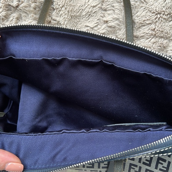FENDI ZUCCHINO Navy baguette Handbag - Picture 16 of 16